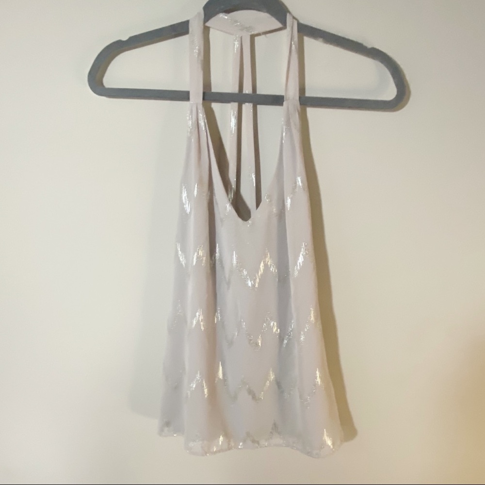 Forever 21 nude and gold flowy tank
